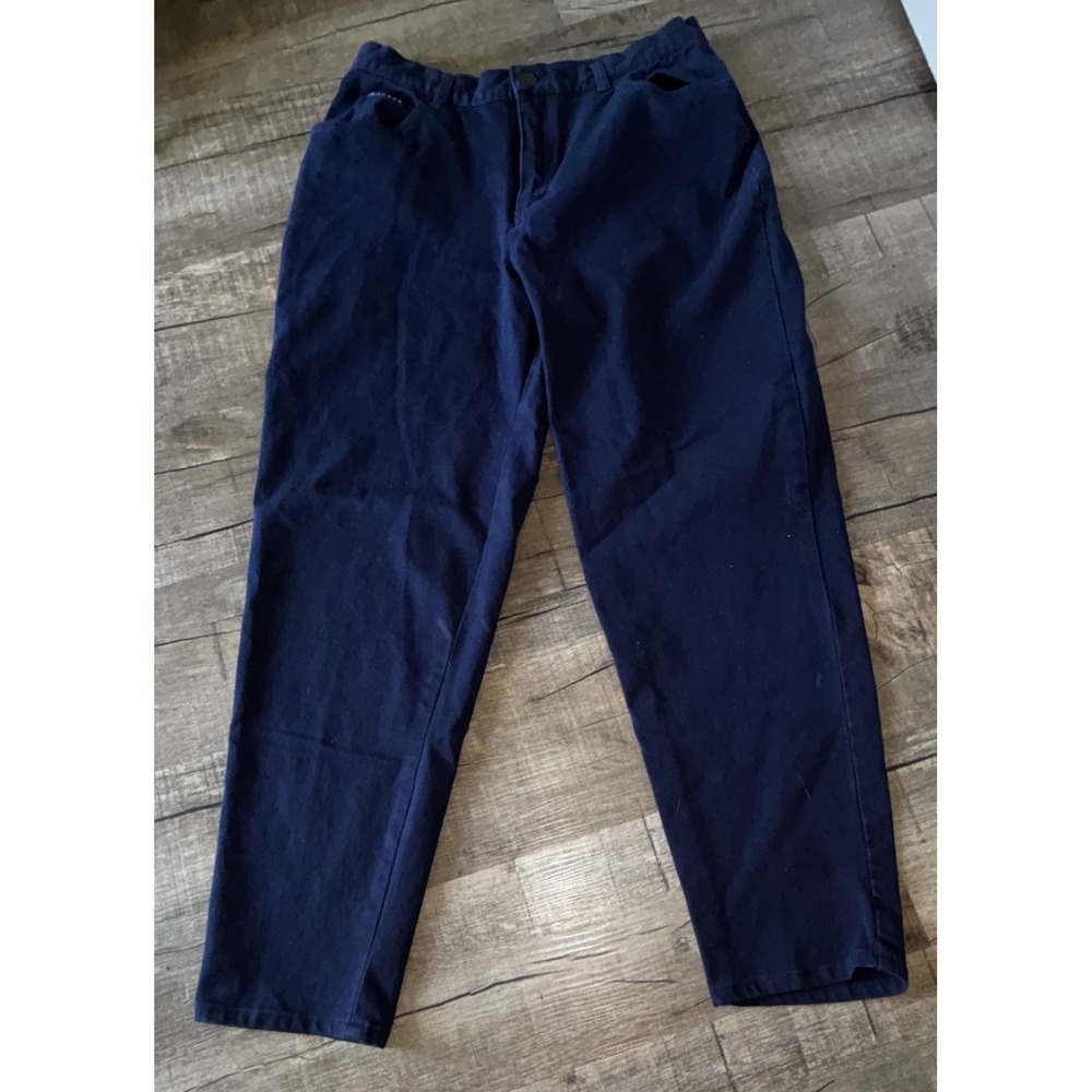 Lauren Ralph Lauren Navy Blue Straight‎ Leg Chino Pants Womens 16 Stretch Cotton